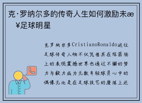 克·罗纳尔多的传奇人生如何激励未来足球明星